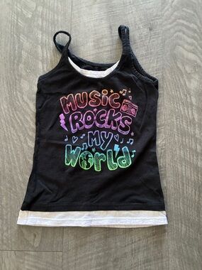 Music rocks my world girls tank medium